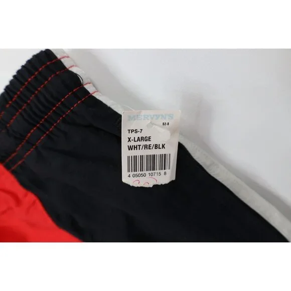 Deadstock Vintage 90s Streetwear Mens XL Sailing Color Block Lined Shorts Trunks